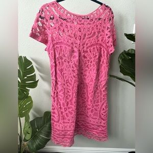 Pink lacey floral Lilly Pulitzer sheath dress